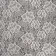 Stretch Corded Raschel Lace with All-Over Glitter - Candlelight Beige on White Floral