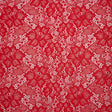 Stretch Corded Raschel Lace with All-Over Glitter - Red on Red Floral