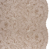 Stretch Corded Lace with Finished Edges - Cub Brown and Natural Bold Blooming Florals - Dania Collection