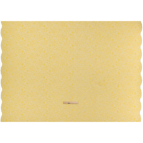 Stretch Corded Lace with Finished Edges - Acacia Yellow and Natural Bold Blooming Florals - Dania Collection