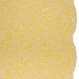 Stretch Corded Lace with Finished Edges - Acacia Yellow and Natural Bold Blooming Florals - Dania Collection