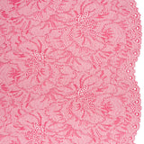 Stretch Corded Lace with Finished Edges - Raspberry Pink and Natural Bold Blooming Florals - Dania Collection