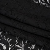 Stretch Corded Lace with Finished Edges - Black Bold Blooming Florals - Dania Collection