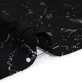 Stretch Corded Lace with Finished Edges - Black Bold Blooming Florals - Dania Collection