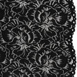 Stretch Corded Lace with Finished Edges - Black Bold Blooming Florals - Dania Collection