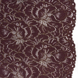 Stretch Metallic Corded Lace with Finished Edges - Deep Orchid Purple and Gold Bold Blooming Florals - Dania Collection