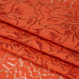 Stretch Metallic Corded Lace with Finished Edges - Burnt Sienna and Gold Bold Blooming Florals - Dania Collection