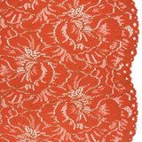 Stretch Metallic Corded Lace with Finished Edges - Burnt Sienna and Gold Bold Blooming Florals - Dania Collection