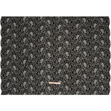 Stretch Metallic Corded Lace with Finished Edges - Black and Gold Bold Blooming Florals - Dania Collection