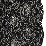 Stretch Metallic Corded Lace with Finished Edges - Black and Gold Bold Blooming Florals - Dania Collection