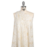 Stretch Metallic Corded Lace with Finished Edges - Ivory and Gold Bold Blooming Florals - Dania Collection