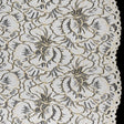 Stretch Metallic Corded Lace with Finished Edges - Ivory and Gold Bold Blooming Florals - Dania Collection