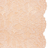 Stretch Corded Lace with Finished Edges - Shell Coral Orange and Natural Tropical Blossoms - Ottilie Collection