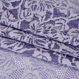 Stretch Corded Lace with Finished Edges - Purple Corallites and Natural Tropical Blossoms - Ottilie Collection