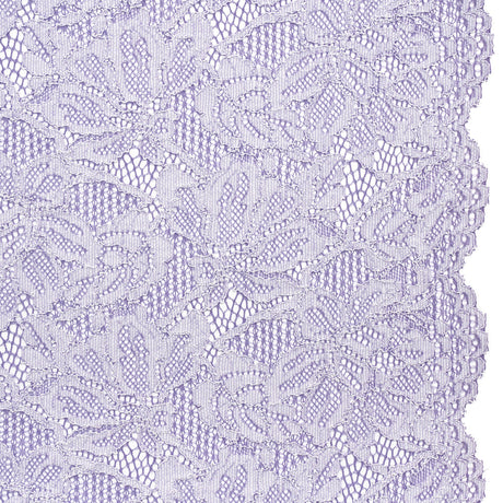 Stretch Corded Lace with Finished Edges - Purple Corallites and Natural Tropical Blossoms - Ottilie Collection
