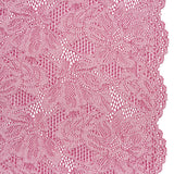Stretch Corded Lace with Finished Edges - Festival Fuchsia and Natural Tropical Blossoms - Ottilie Collection