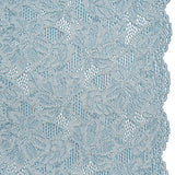 Stretch Corded Lace with Finished Edges - Storm Blue and Natural Tropical Blossoms - Ottilie Collection