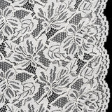 Stretch Corded Lace with Finished Edges - Ivory Tropical Blossoms - Ottilie Collection