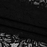 Stretch Corded Lace with Finished Edges - Black Tropical Blossoms - Ottilie Collection