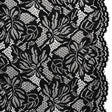 Stretch Corded Lace with Finished Edges - Black Tropical Blossoms - Ottilie Collection