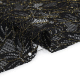Stretch Metallic Corded Lace with Finished Edges - Black and Gold Tropical Blossoms - Ottilie Collection