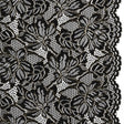 Stretch Metallic Corded Lace with Finished Edges - Black and Gold Tropical Blossoms - Ottilie Collection