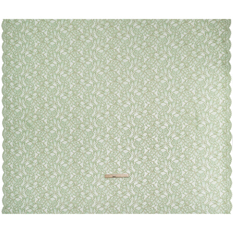 Stretch Metallic Corded Lace with Finished Edges - Dusty Aqua and Gold Tropical Blossoms - Ottilie Collection
