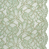 Stretch Metallic Corded Lace with Finished Edges - Dusty Aqua and Gold Tropical Blossoms - Ottilie Collection