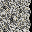 Stretch Metallic Corded Lace with Finished Edges - Ivory and Gold Tropical Blossoms - Ottilie Collection