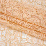 Stretch Metallic Corded Lace with Finished Edges - Linen Beige and Gold Tropical Blossoms - Ottilie Collection