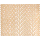 Stretch Metallic Corded Lace with Finished Edges - Linen Beige and Gold Tropical Blossoms - Ottilie Collection