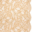 Stretch Metallic Corded Lace with Finished Edges - Linen Beige and Gold Tropical Blossoms - Ottilie Collection