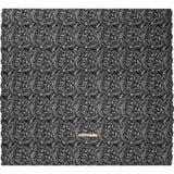 Stretch Raschel Lace with Finished Edges - Black Swirling Gardens