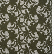 Recycled Stretch Raschel Lace with Finished Edges - Algae Green Dancing Lilies