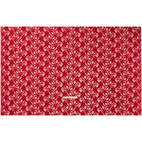 Recycled Stretch Raschel Lace with Finished Edges - Cherry Red Dancing Lilies