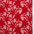 Recycled Stretch Raschel Lace with Finished Edges - Cherry Red Dancing Lilies