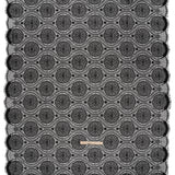 Nylon Raschel Lace Panel with Finished Scalloped Edges - Black Floral Medallions