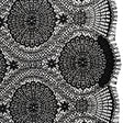 Nylon Raschel Lace Panel with Finished Scalloped Edges - Black Floral Medallions