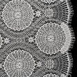 Nylon Raschel Lace Panel with Finished Scalloped Edges - Ivory Floral Medallions