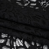 Corded Lace with Finished Scalloped Edges - Black Sunflowers