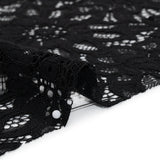 Corded Lace with Finished Scalloped Edges - Black Sunflowers