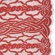 Cotton and Nylon Lace Panel with Finished Edges - Berry and Cardinal Red Celtic Knotwork and Braids