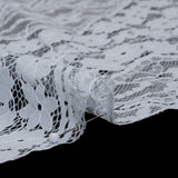 Cotton and Nylon Re-Embroidered Lace Panel with Finished Edges - Pale Blue and Ivory Diamonds and Flowers