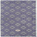 Cotton and Nylon Re-Embroidered Lace Panel with Finished Edges - Black and Blue Iris Diamonds and Flowers