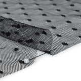 Nylon Raschel Point D'Esprit Lace - Black Polka Dots