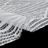Metallic Lace Panel with Finished Edges - Silver and White Geometric Starburst