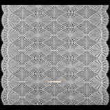 Metallic Lace Panel with Finished Edges - Silver and White Geometric Starburst