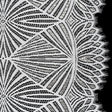 Metallic Lace Panel with Finished Edges - Silver and White Geometric Starburst