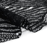 Metallic Lace Panel with Finished Edges - Silver and Black Geometric Starburst