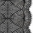 Metallic Lace Panel with Finished Edges - Silver and Black Geometric Starburst